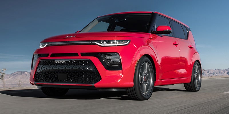 A red 2022 Kia Soul