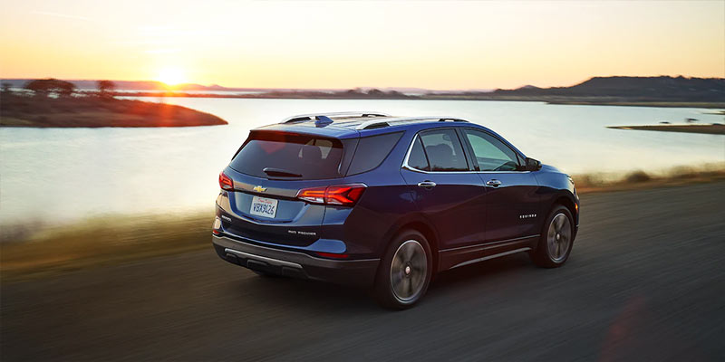 A phot of a blue 2022 Chevy Equinox