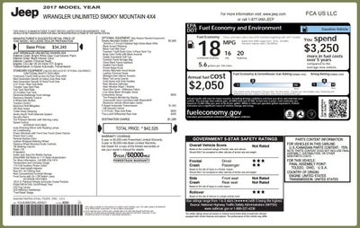 2017 Jeep Wrangler Unlimited Smoky Mountain