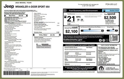 2023 Jeep Wrangler SPORT 4 DOOR 4X4