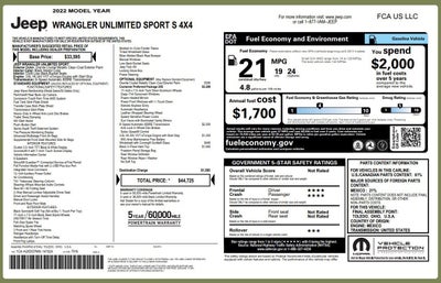 2022 Jeep Wrangler Unlimited Sport S