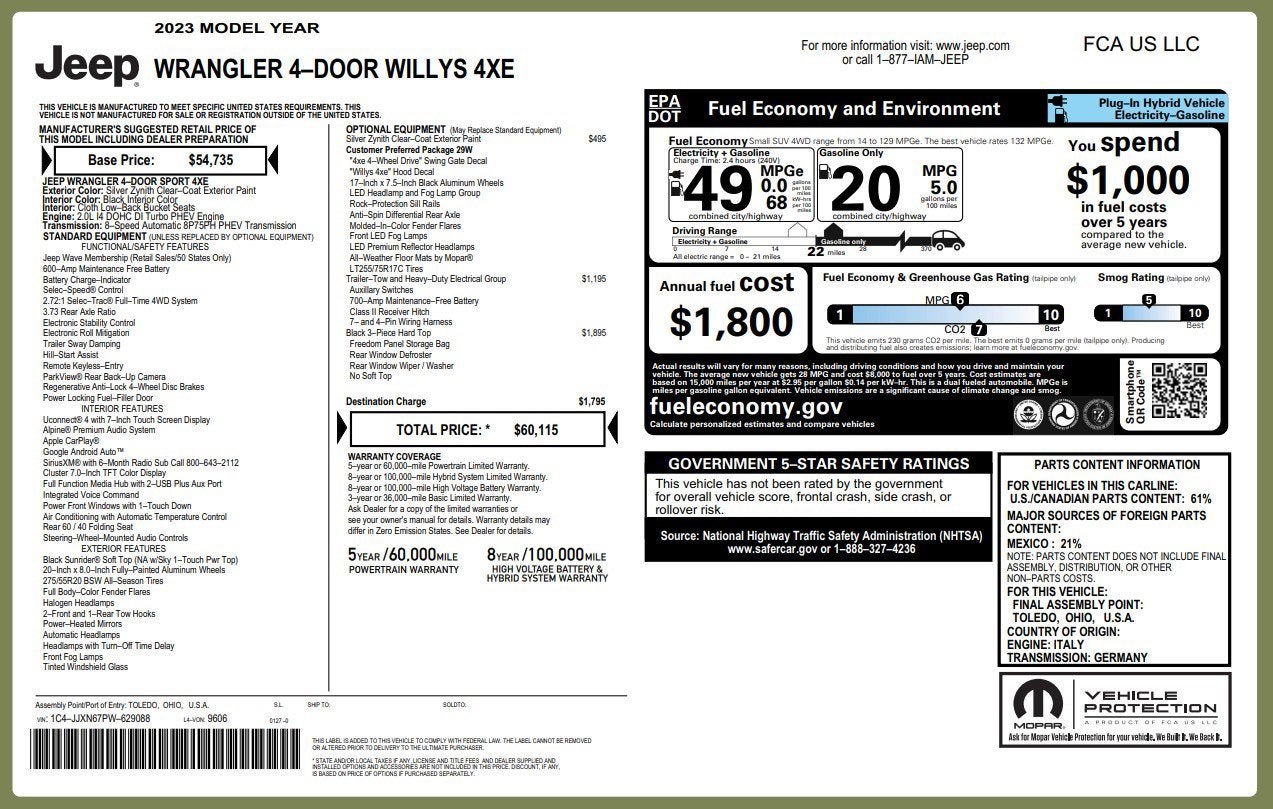 2023 Jeep Wrangler 4xe 4x4