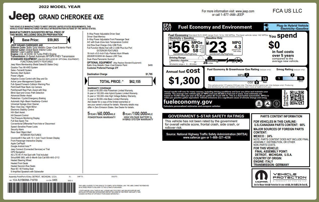 2022 Jeep Grand Cherokee 4xe 4X4