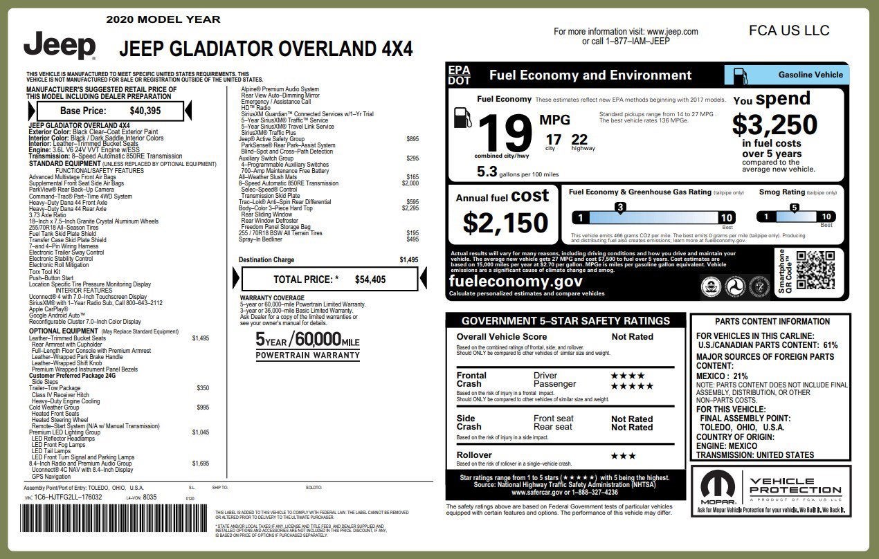 2020 Jeep Gladiator Overland