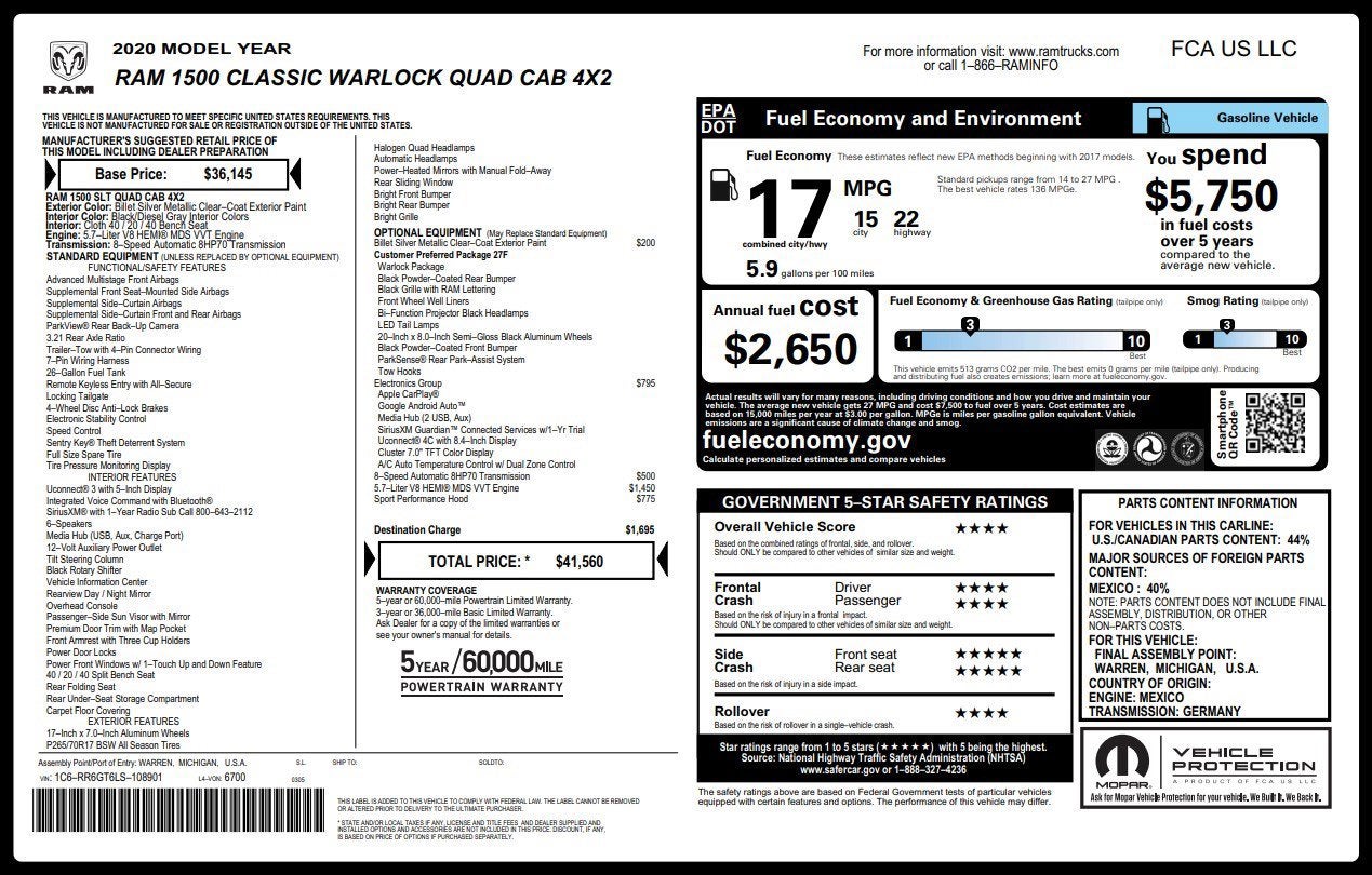2020 RAM 1500 Classic Warlock