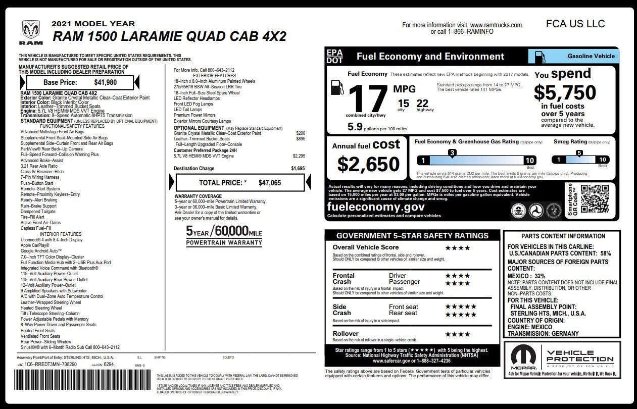 2021 RAM 1500 Laramie