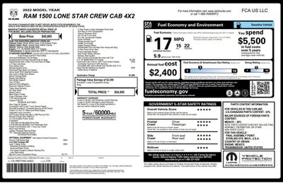 2022 RAM 1500 Lone Star
