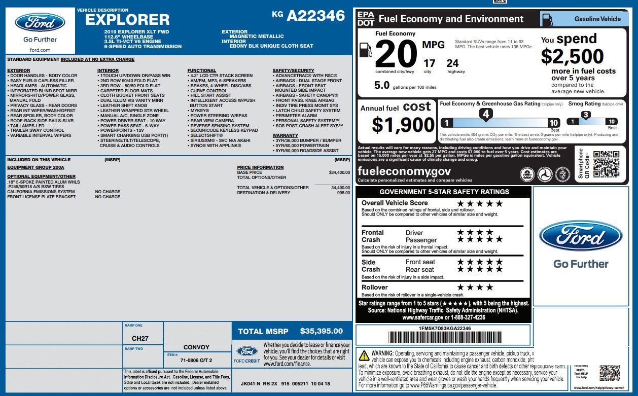 2019 Ford Explorer XLT FWD