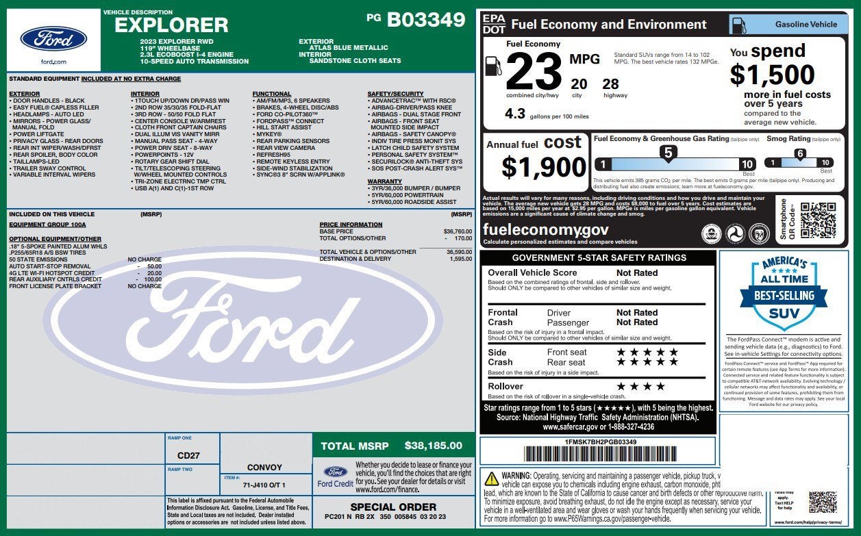 2023 Ford Explorer BASE RWD
