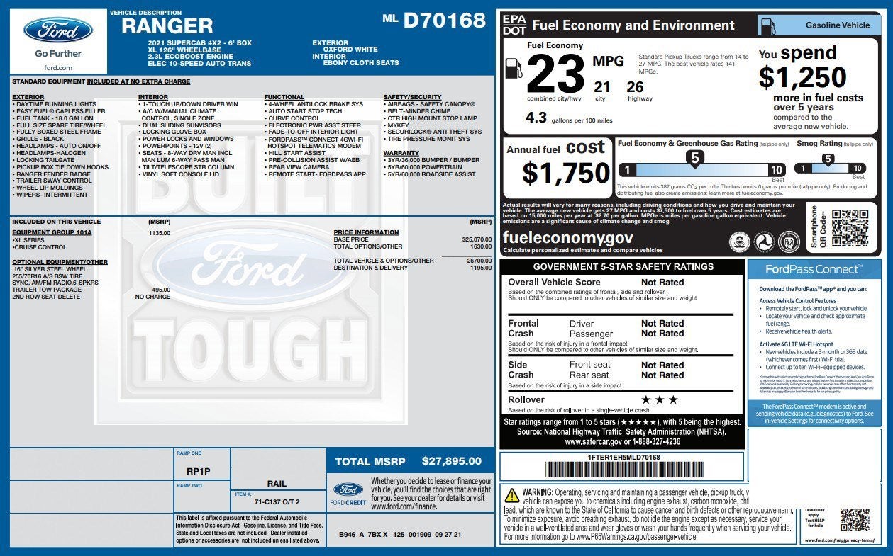 2021 Ford Ranger XL