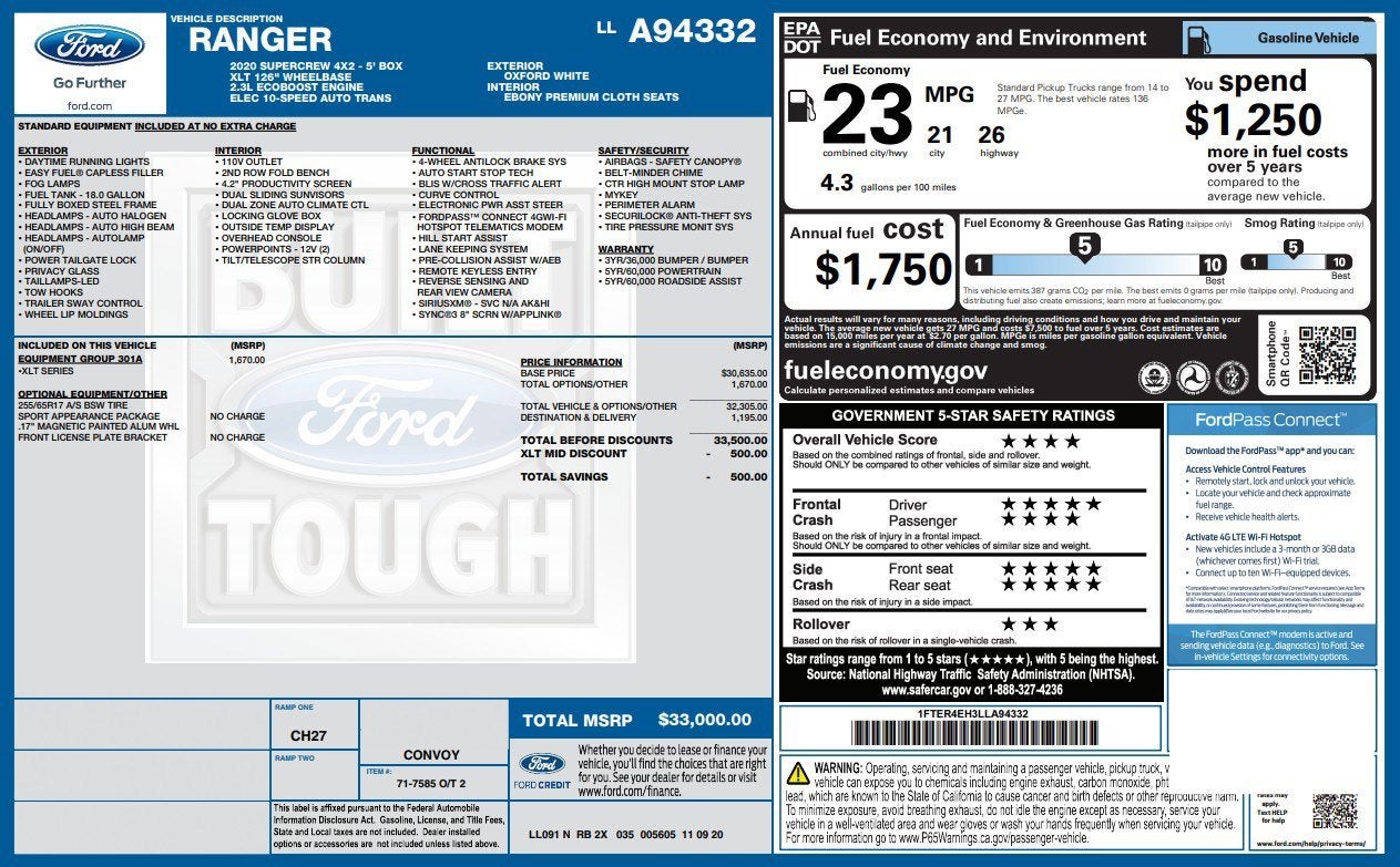 2020 Ford Ranger XLT