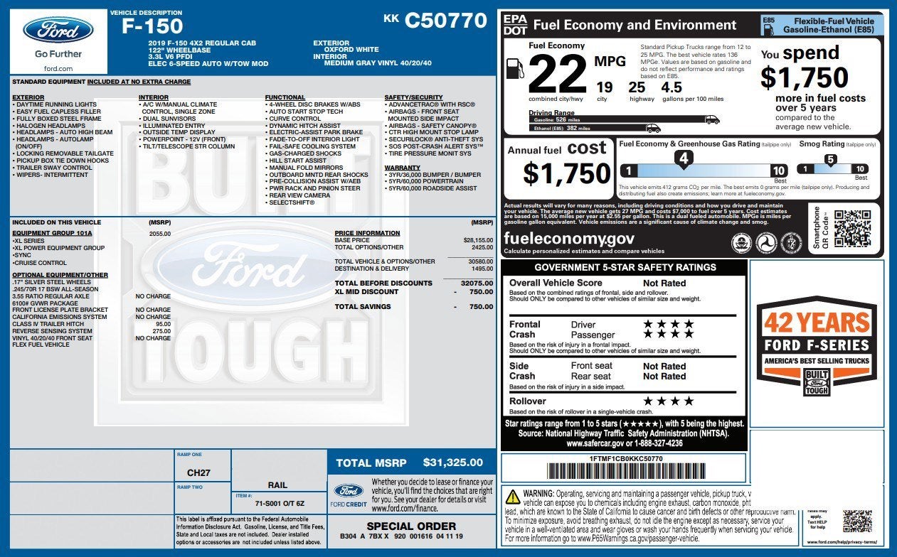 2019 Ford F-150 XL