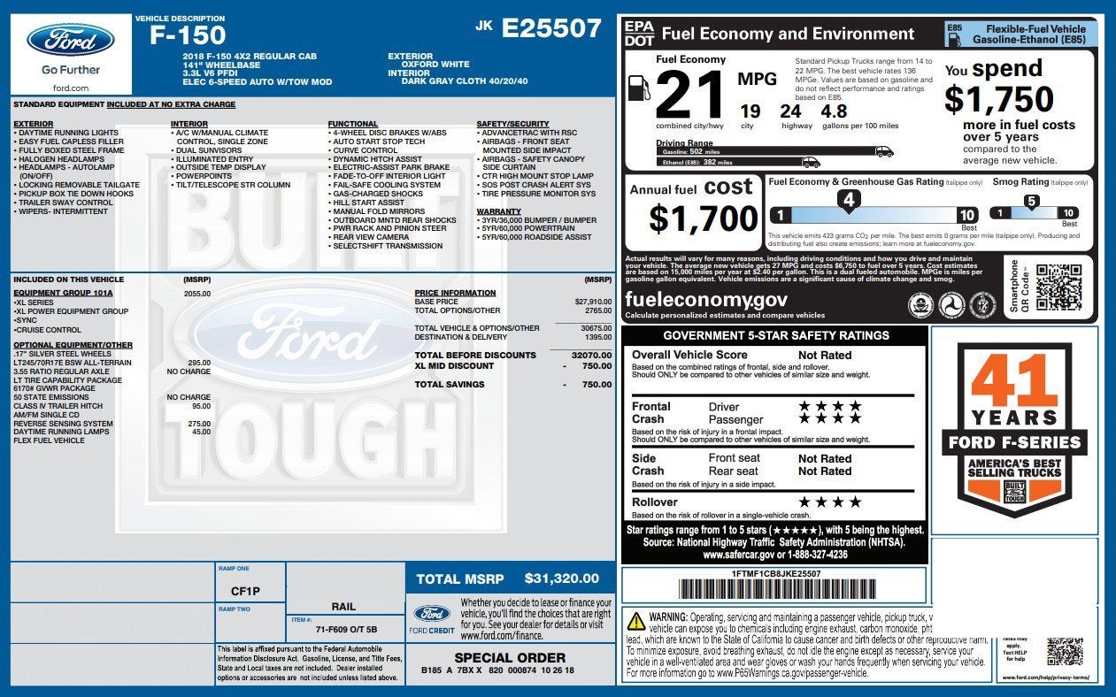 2018 Ford F-150 XL