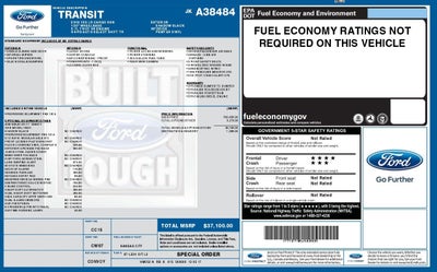 2018 Ford Transit Van T-150 130" Low Rf 8600 GVWR Sliding RH Dr