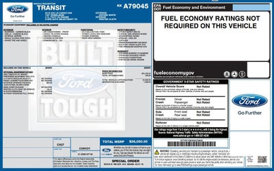 2019 Ford Transit Van T-250 130" Low Rf 9000 GVWR Sliding RH Dr