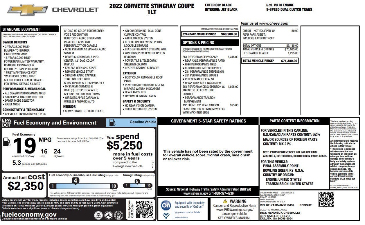 2022 Chevrolet Corvette 1LT