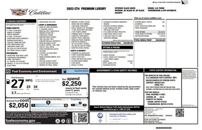 2023 Cadillac CT4 4DR SDN PREMIUM LUXURY
