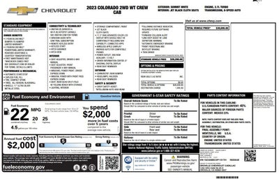 2023 Chevrolet Colorado 2WD Work Truck