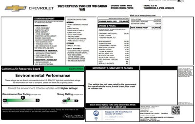 2023 Chevrolet Express Cargo Van RWD 2500 155