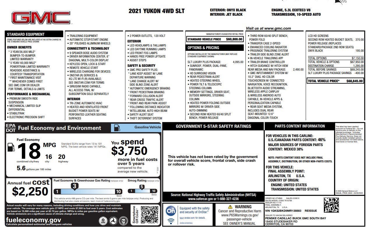 2021 GMC Yukon SLT