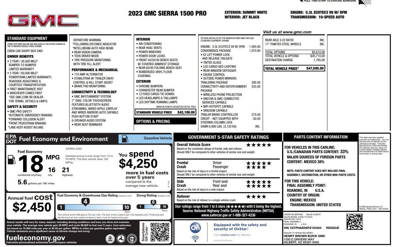 2023 GMC Sierra 1500 Pro
