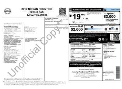 2019 Nissan Frontier KING CAB 4X2 S AUTO