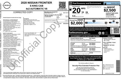 2020 Nissan Frontier S EXTENDED CAB LONG BED
