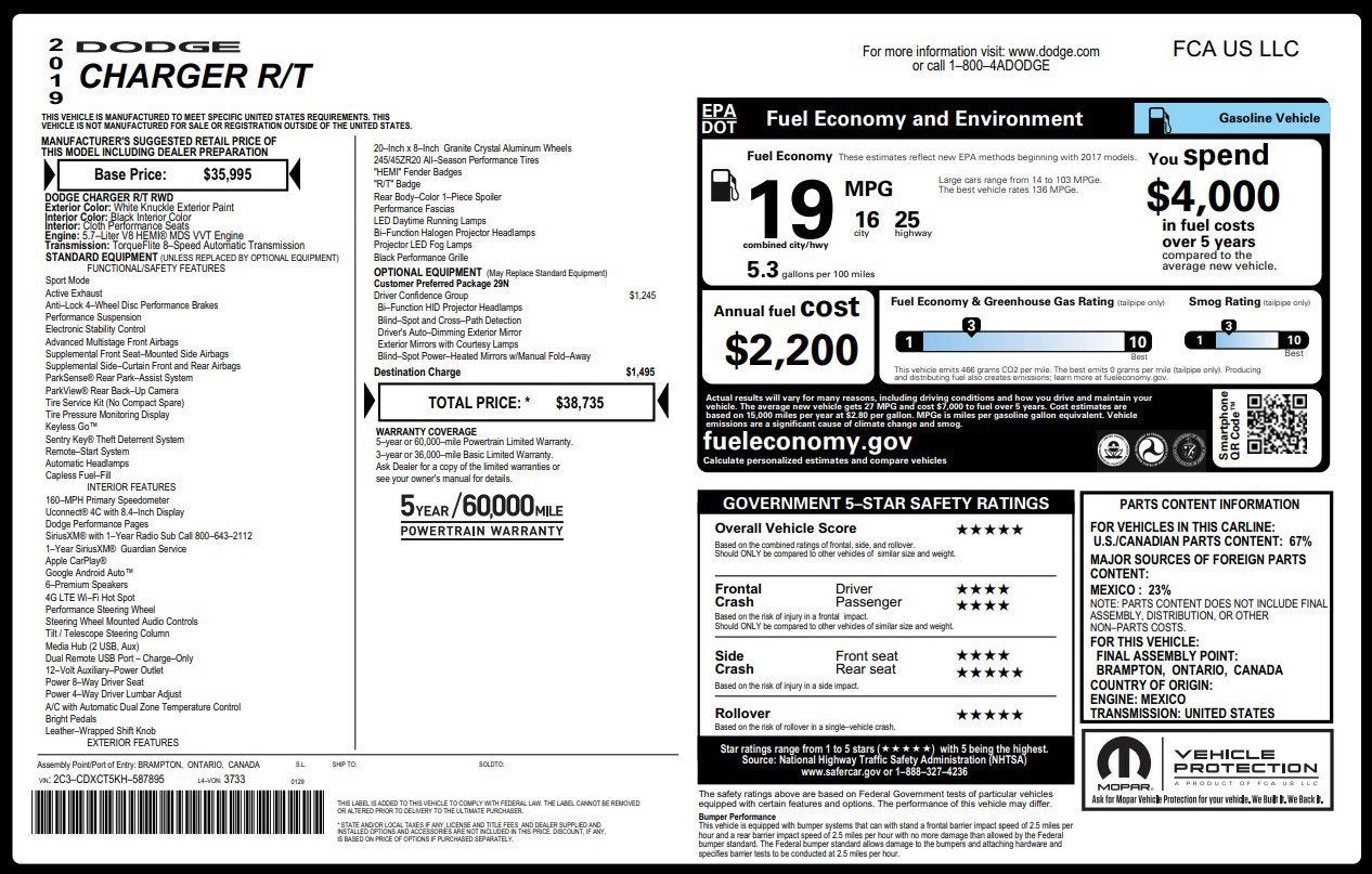 2019 Dodge Charger R/T