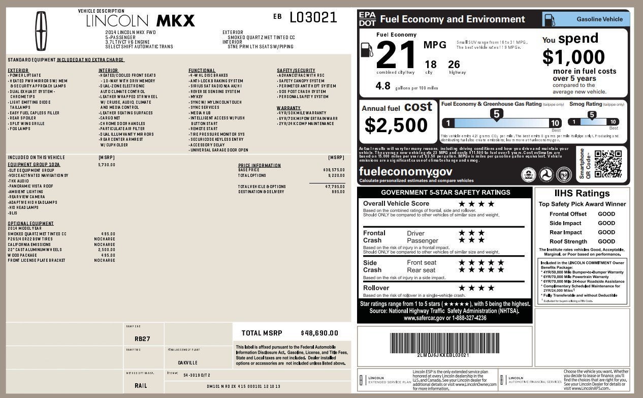 2014 Lincoln MKX FWD 4dr