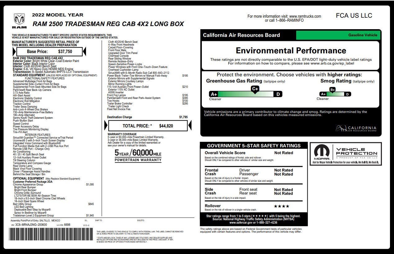 2022 RAM 2500 Tradesman