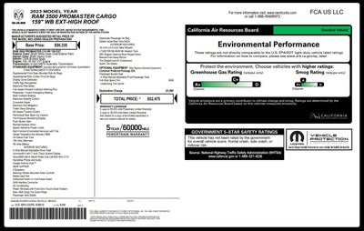 2023 RAM ProMaster Cargo Van 3500 High Roof 159" WB EXT