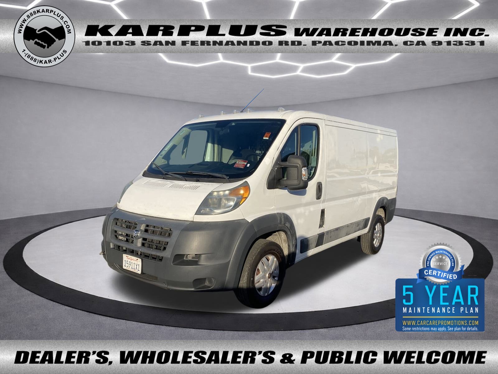 2016 RAM ProMaster Cargo Van 1500 Low Roof 136" WB
