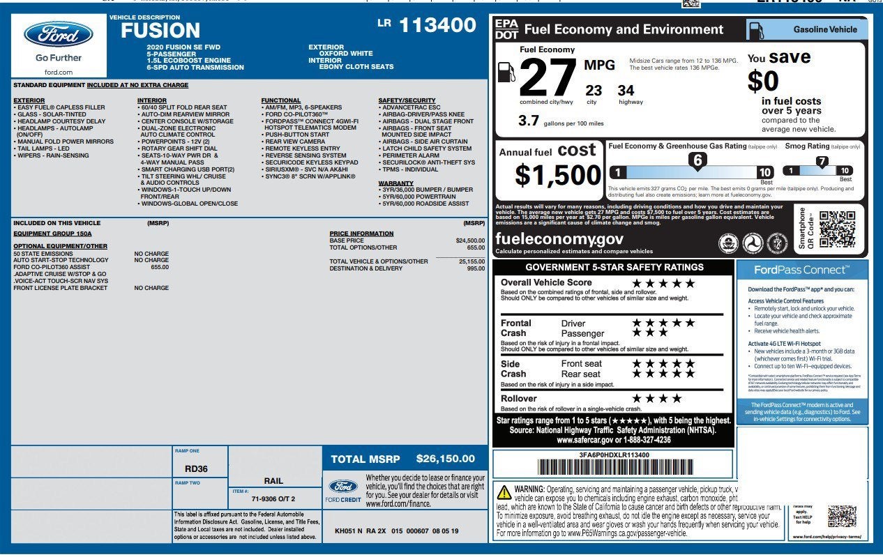 2020 Ford Fusion SE