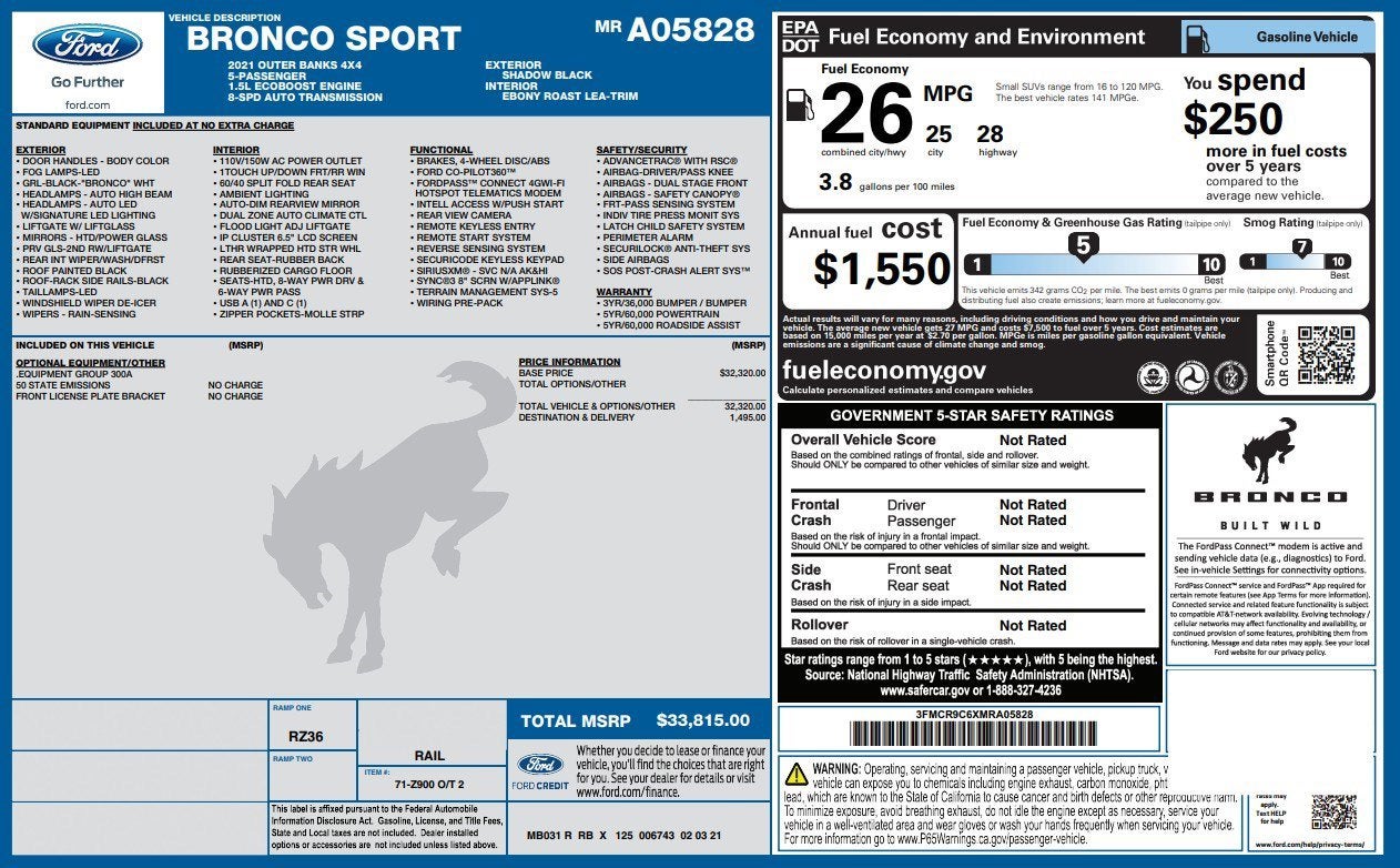 2021 Ford Bronco Sport Outer Banks