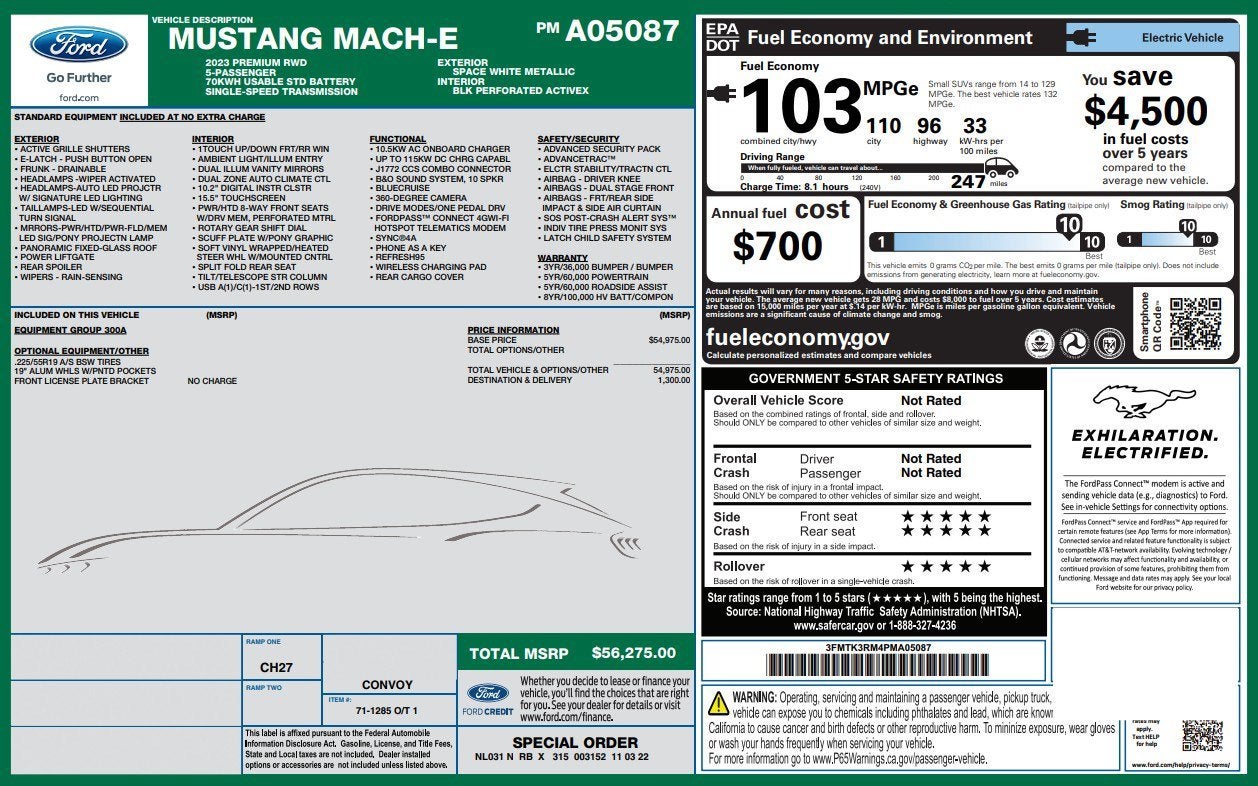 2023 Ford Mustang Mach-E PREMIUM RWD