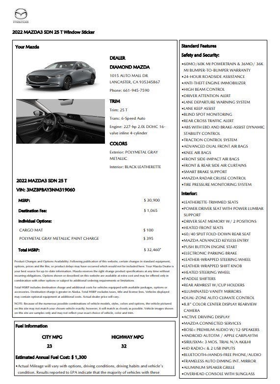 2022 Mazda Mazda3 Sedan 2.5 TURBO AWD