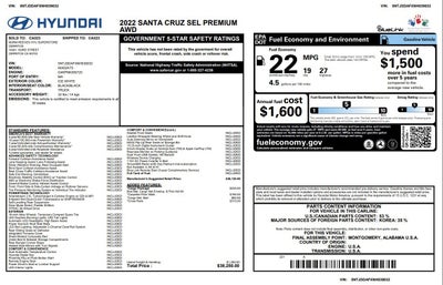 2022 Hyundai Santa Cruz SEL PREMIUM AWD
