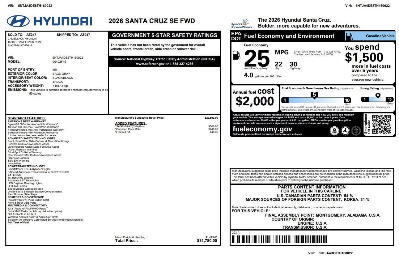 2022 Hyundai Santa Cruz LIMITED AWD