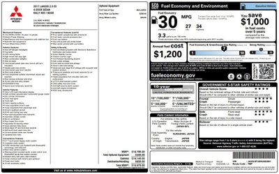 2017 Mitsubishi Lancer ES