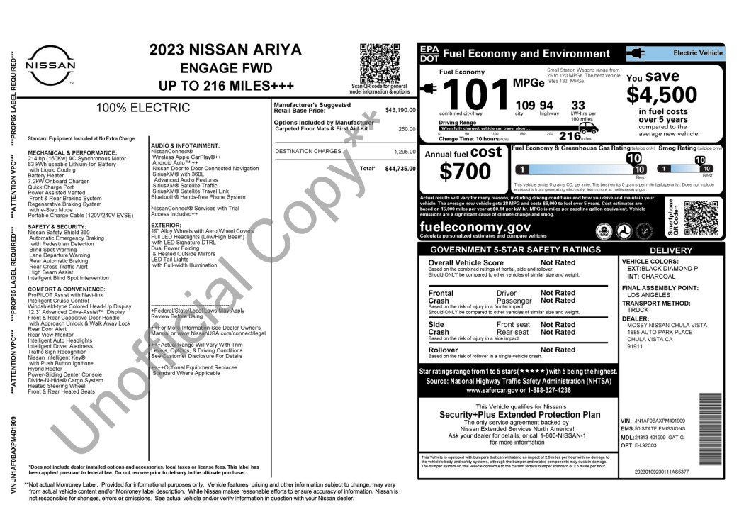 2023 Nissan ARIYA ENGAGE FWD