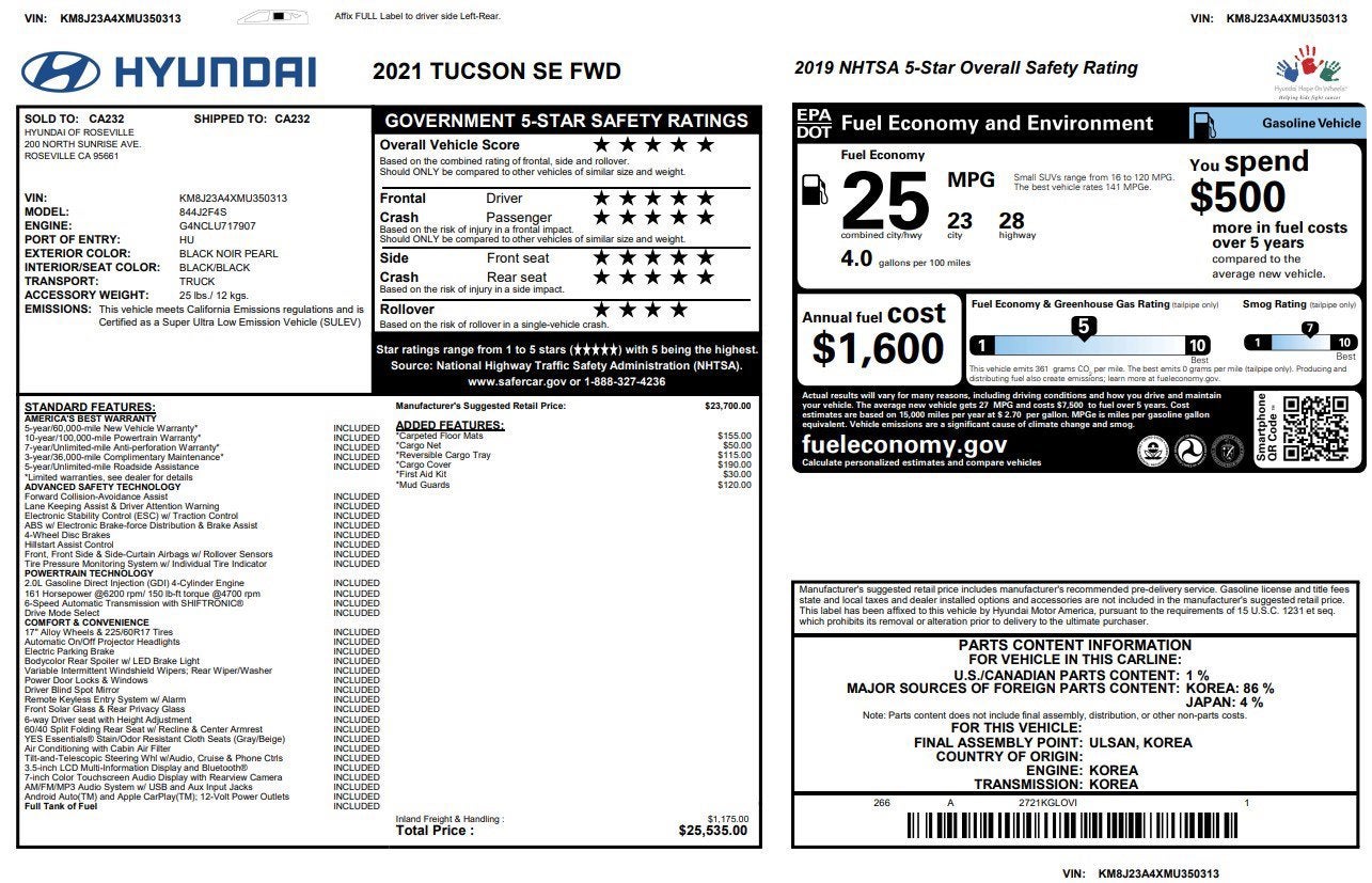 2021 Hyundai Tucson SE