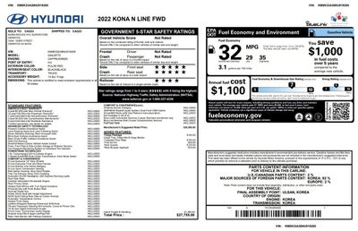 2022 Hyundai Kona N LINE DCT FWD