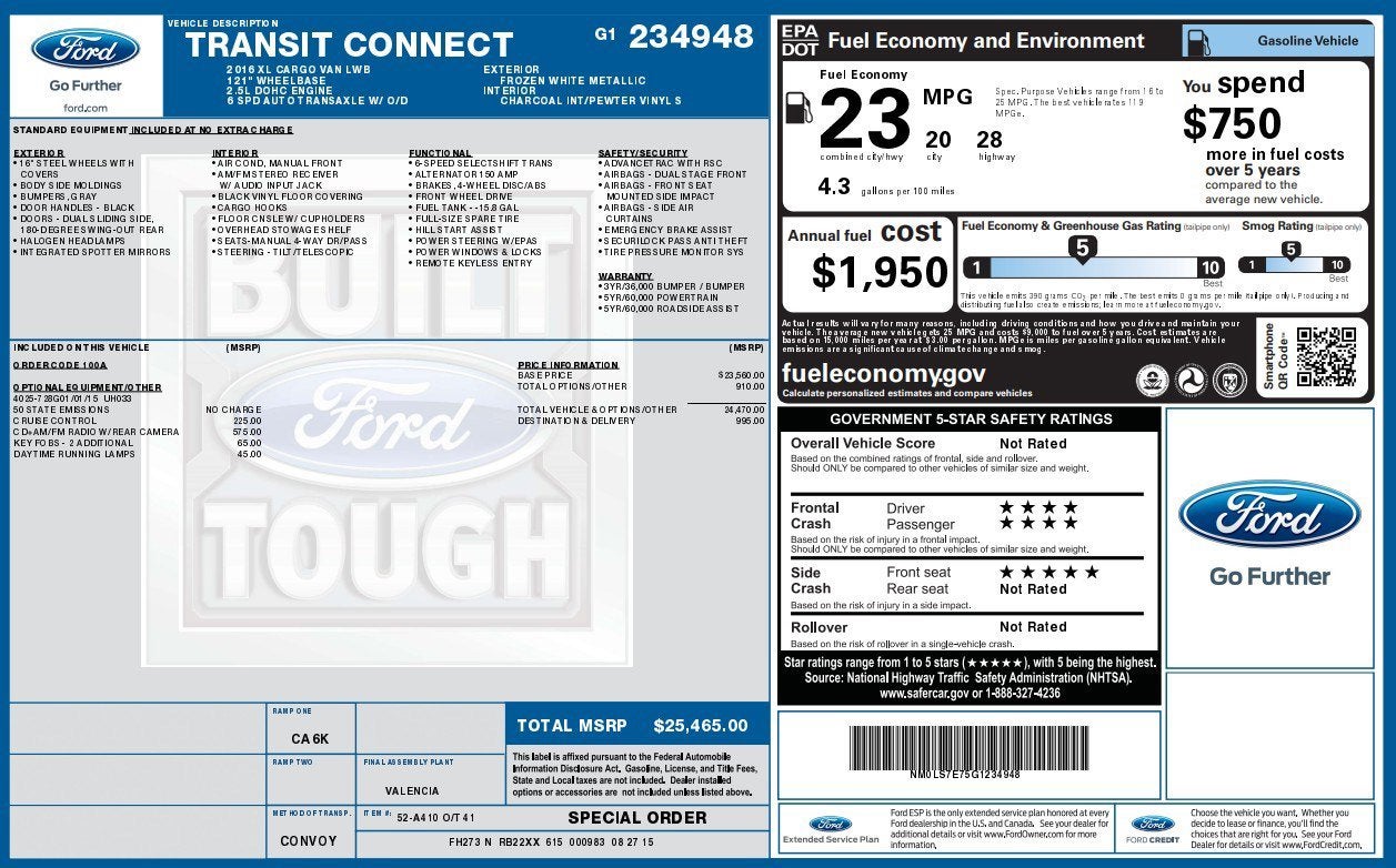 2016 Ford Transit Connect XL