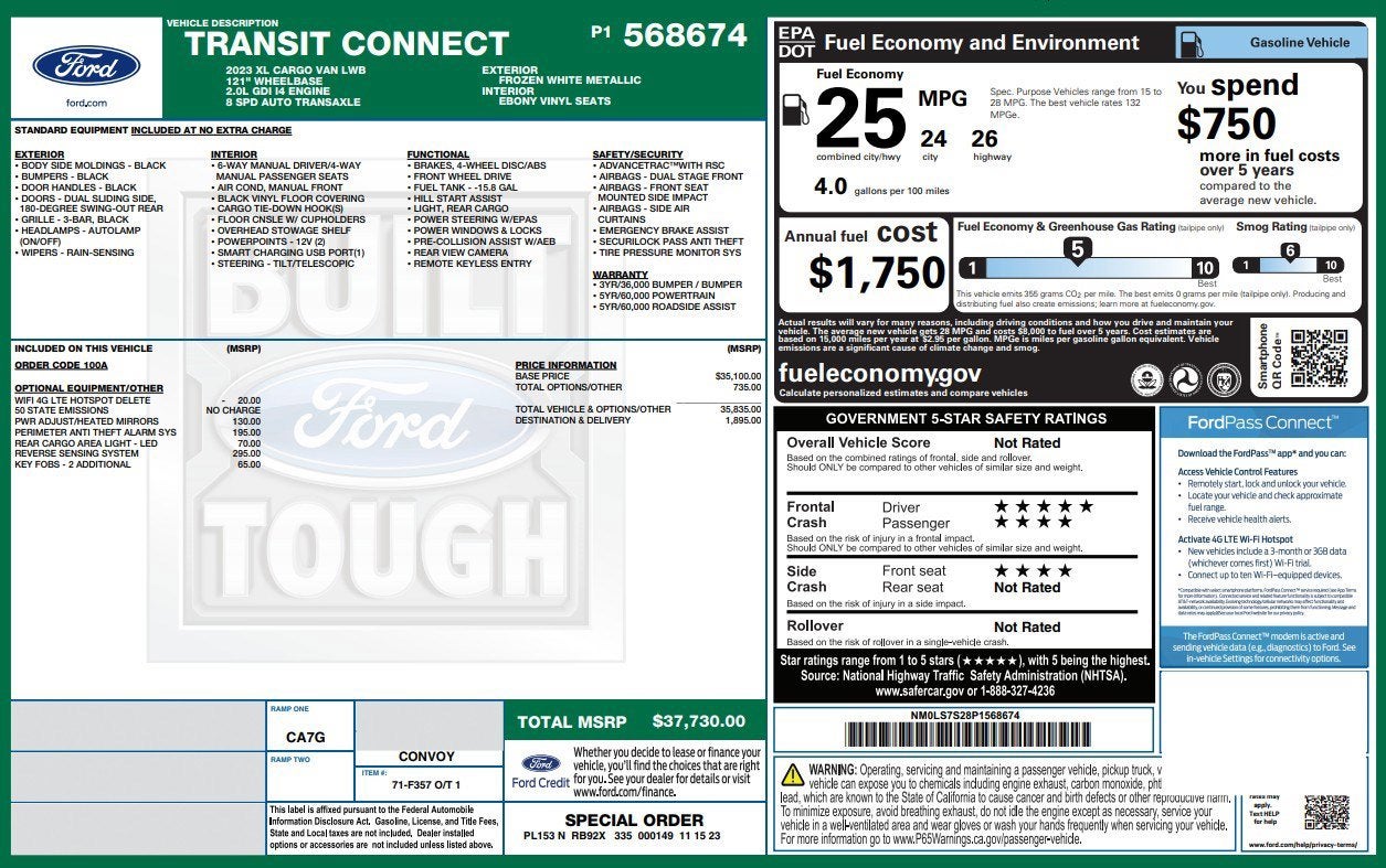 2023 Ford Transit Connect Van XL